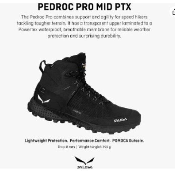 Salewa Men's Pedroc Pro Powertex Waterproof Trekking & Hiking Boot - Size 8 US - Picture 2 of 13
